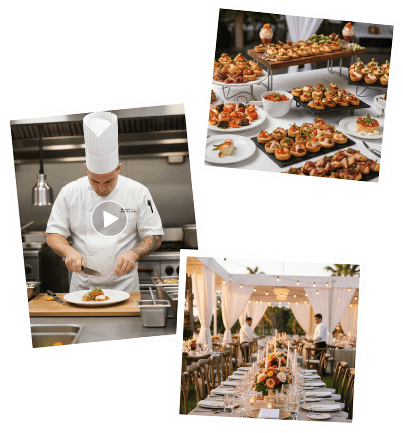 Social media post showcasing a beautifully arranged gourmet charcuterie board with an assortment of cheeses, fruits, and nuts, perfect for luxury catering events.